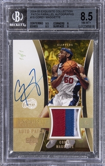 2004-05 UD "Exquisite Collection" Patch Parallel Autographs #15-AP Corey Maggette Signed Game Used Patch Card (#1/1) – BGS NM-MT+ 8.5/BGS 9